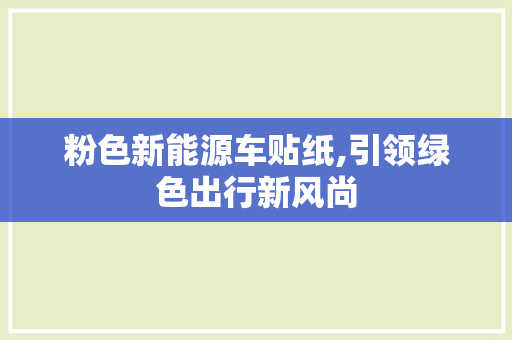 粉色新能源车贴纸,引领绿色出行新风尚