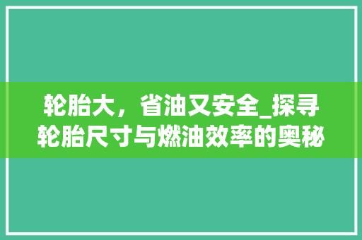 轮胎大，省油又安全_探寻轮胎尺寸与燃油效率的奥秘