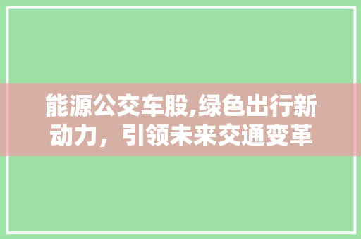 能源公交车股,绿色出行新动力，引领未来交通变革