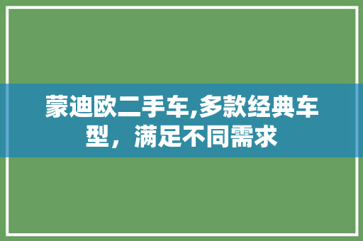 蒙迪欧二手车,多款经典车型，满足不同需求
