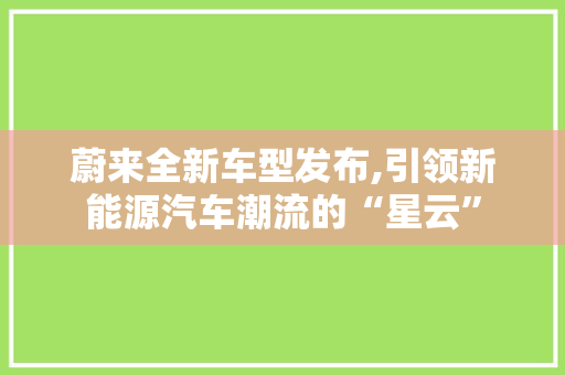 蔚来全新车型发布,引领新能源汽车潮流的“星云”