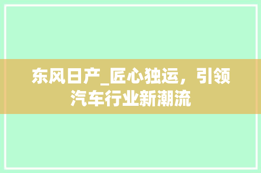 东风日产_匠心独运，引领汽车行业新潮流
