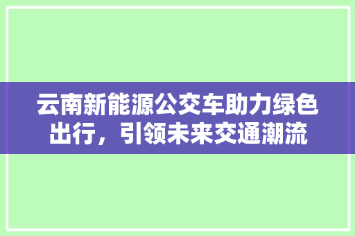 云南新能源公交车助力绿色出行，引领未来交通潮流