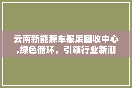 云南新能源车报废回收中心,绿色循环，引领行业新潮流