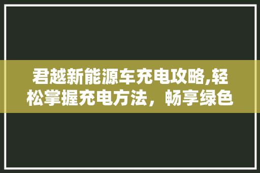君越新能源车充电攻略,轻松掌握充电方法，畅享绿色出行