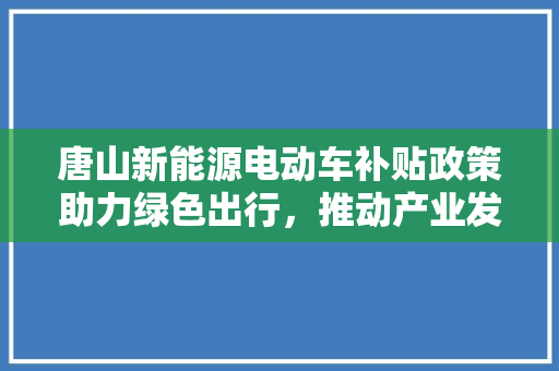 唐山新能源电动车补贴政策助力绿色出行，推动产业发展