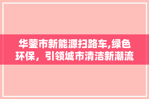 华蓥市新能源扫路车,绿色环保，引领城市清洁新潮流