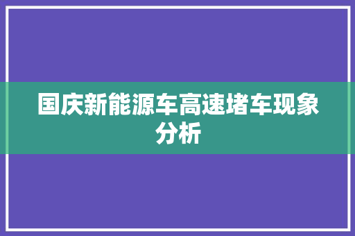 国庆新能源车高速堵车现象分析
