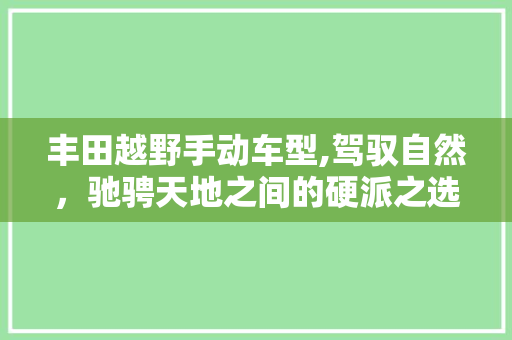 丰田越野手动车型,驾驭自然，驰骋天地之间的硬派之选