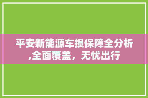 平安新能源车损保障全分析,全面覆盖，无忧出行