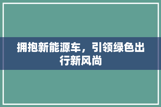 拥抱新能源车，引领绿色出行新风尚
