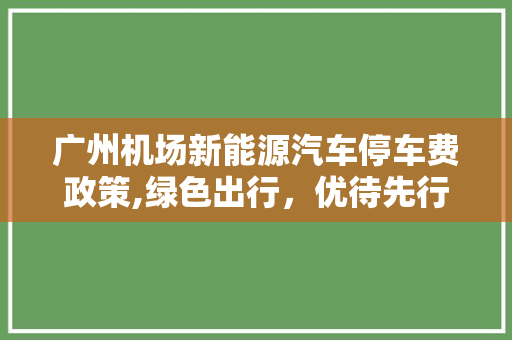 广州机场新能源汽车停车费政策,绿色出行，优待先行