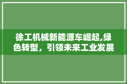 徐工机械新能源车崛起,绿色转型，引领未来工业发展