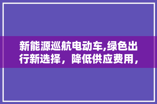 新能源巡航电动车,绿色出行新选择，降低供应费用，引领未来出行潮流