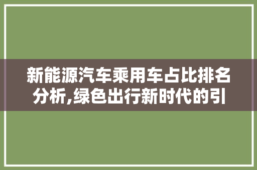 新能源汽车乘用车占比排名分析,绿色出行新时代的引领者