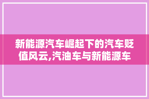 新能源汽车崛起下的汽车贬值风云,汽油车与新能源车的命运对决