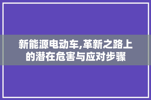 新能源电动车,革新之路上的潜在危害与应对步骤