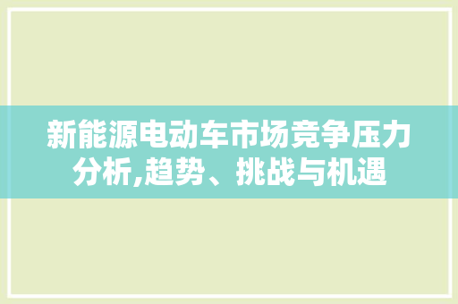 新能源电动车市场竞争压力分析,趋势、挑战与机遇