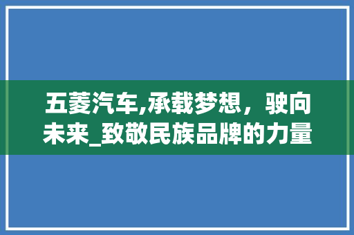 五菱汽车,承载梦想，驶向未来_致敬民族品牌的力量