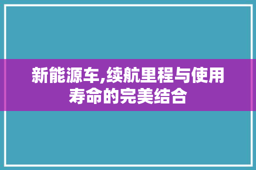 新能源车,续航里程与使用寿命的完美结合