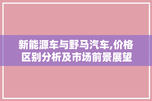 新能源车与野马汽车,价格区别分析及市场前景展望