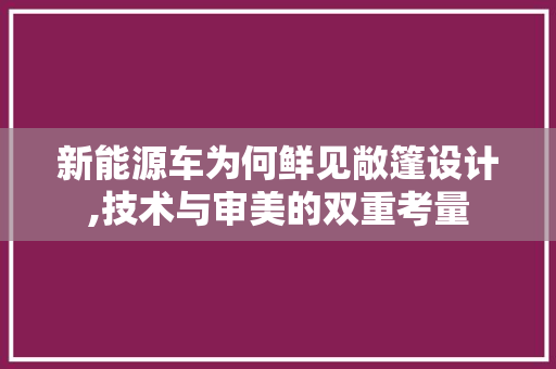 新能源车为何鲜见敞篷设计,技术与审美的双重考量