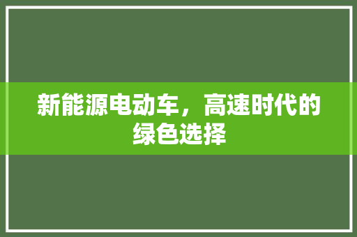 新能源电动车，高速时代的绿色选择