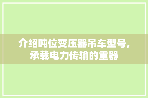 介绍吨位变压器吊车型号,承载电力传输的重器