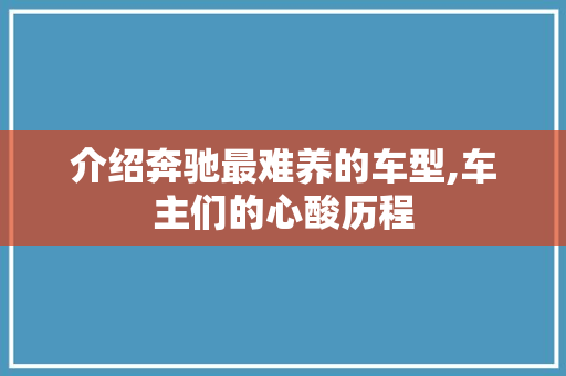 介绍奔驰最难养的车型,车主们的心酸历程