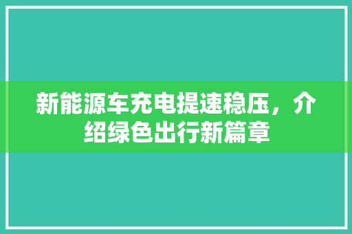 新能源车充电提速稳压，介绍绿色出行新篇章