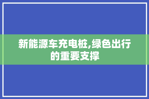 新能源车充电桩,绿色出行的重要支撑