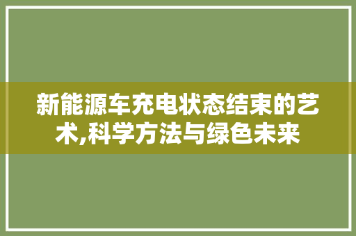 新能源车充电状态结束的艺术,科学方法与绿色未来