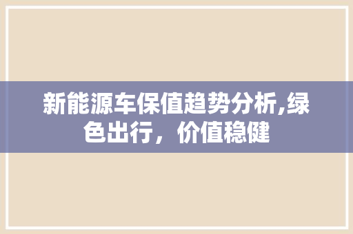 新能源车保值趋势分析,绿色出行，价值稳健