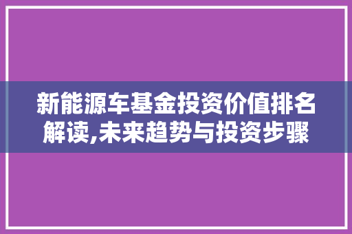 新能源车基金投资价值排名解读,未来趋势与投资步骤