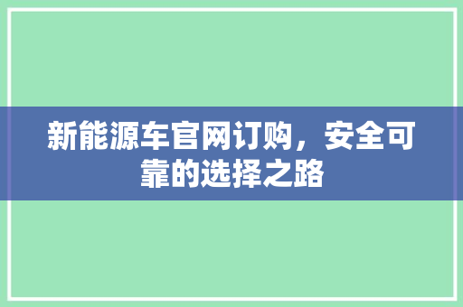 新能源车官网订购，安全可靠的选择之路