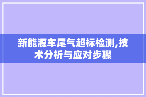 新能源车尾气超标检测,技术分析与应对步骤