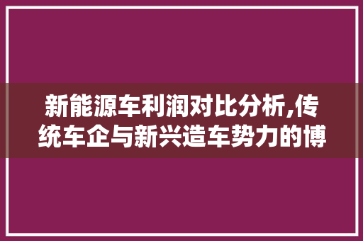 新能源车利润对比分析,传统车企与新兴造车势力的博弈