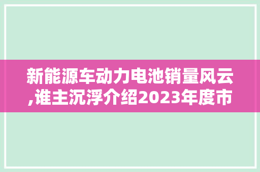 新能源车动力电池销量风云,谁主沉浮介绍2023年度市场格局