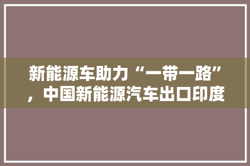 新能源车助力“一带一路”，中国新能源汽车出口印度前景广阔