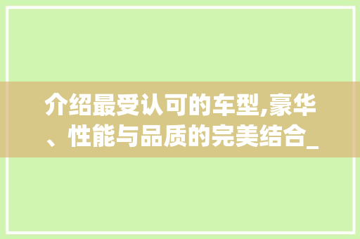 介绍最受认可的车型,豪华、性能与品质的完美结合_宝马5系