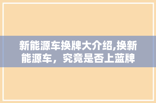 新能源车换牌大介绍,换新能源车，究竟是否上蓝牌