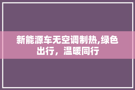 新能源车无空调制热,绿色出行，温暖同行