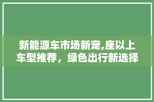 新能源车市场新宠,座以上车型推荐，绿色出行新选择