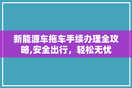 新能源车拖车手续办理全攻略,安全出行，轻松无忧