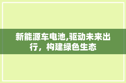 新能源车电池,驱动未来出行，构建绿色生态