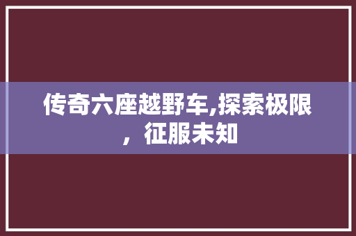 传奇六座越野车,探索极限，征服未知