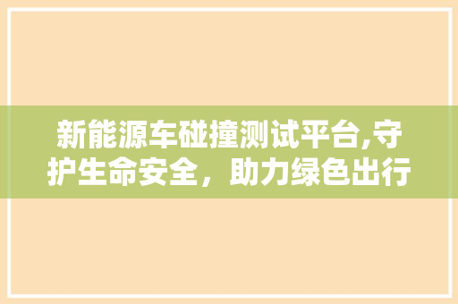 新能源车碰撞测试平台,守护生命安全，助力绿色出行