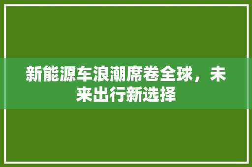 新能源车浪潮席卷全球，未来出行新选择