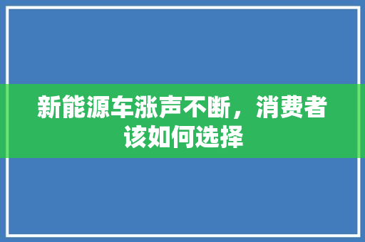 新能源车涨声不断，消费者该如何选择