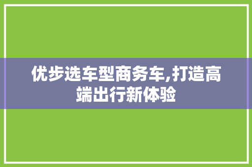 优步选车型商务车,打造高端出行新体验